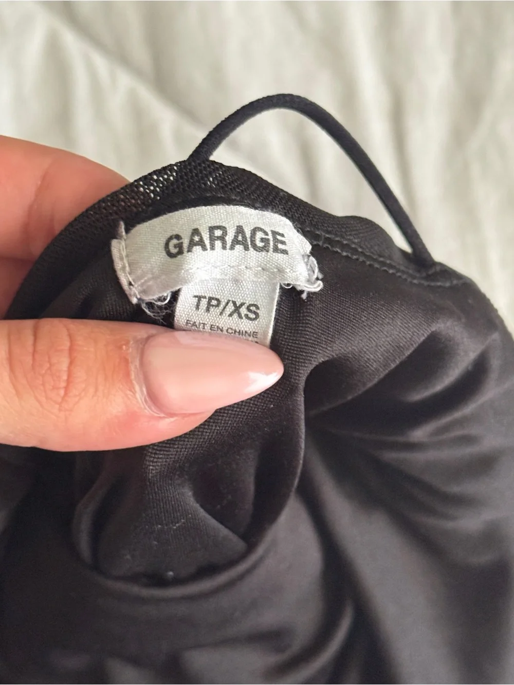 Garage Black Ruched Mini Slip Dress